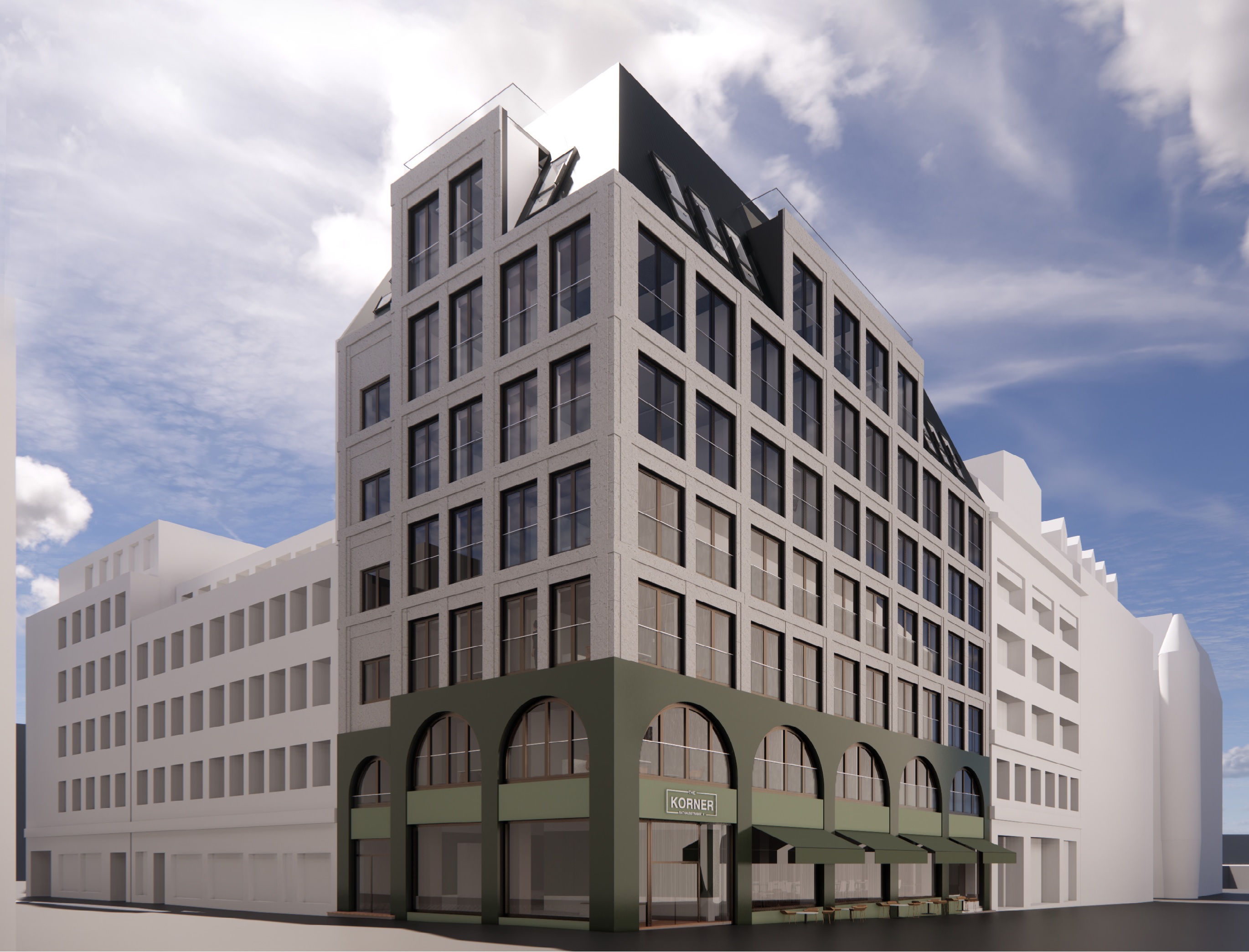 Korner Bürogebäude Außenansicht Visualisierung