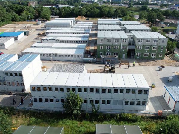 Baustelle Container Ansicht von oben